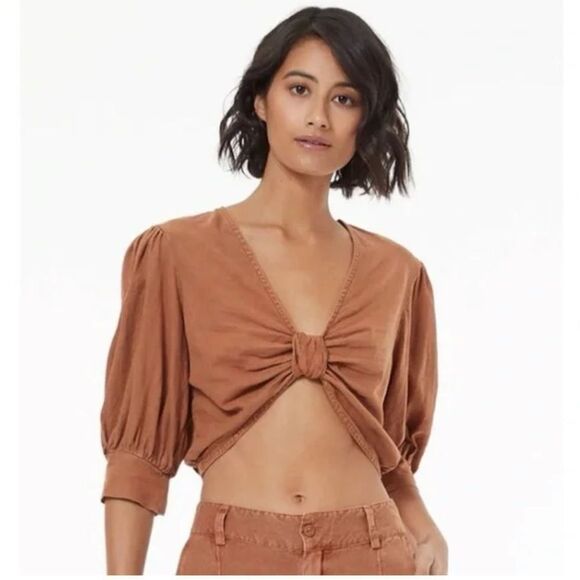 Young Fabulous & Broke Small Top Cropped Miranda Brown Tan M - Picture 1 of 3